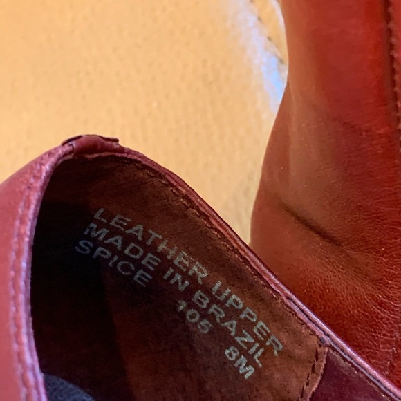 Red Leather Booties - Picture 3 of 8